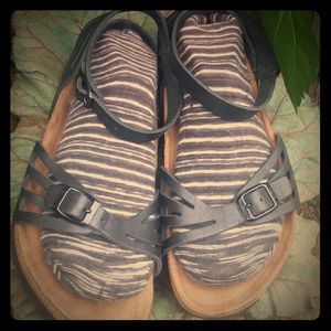 Birkenstock Palma 38 Wide RARE Black Leather